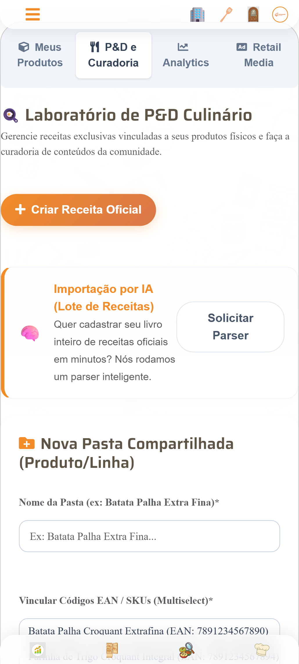 Laboratório P&D Culinário com Criação de Ficha Técnica Nutricional