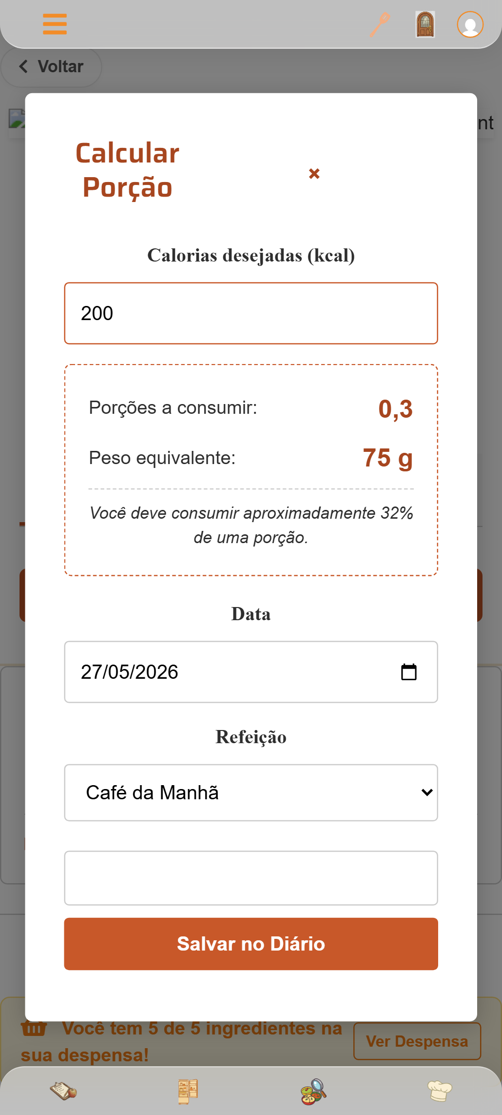 Cálculo Reverso e Ajuste de Gramatura na Receita